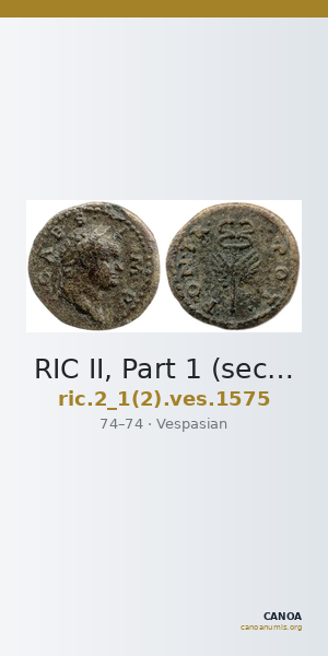 RIC II, Part 1 (second edition) Vespasian 1575 — CANOA