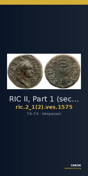 RIC II, Part 1 (second edition) Vespasian 1575 — CANOA