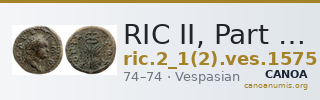 RIC II, Part 1 (second edition) Vespasian 1575 — CANOA