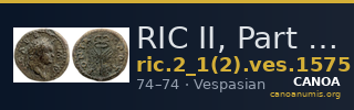 RIC II, Part 1 (second edition) Vespasian 1575 — CANOA