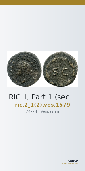 RIC II, Part 1 (second edition) Vespasian 1579 — CANOA