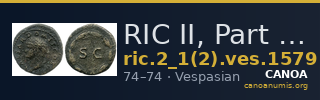 RIC II, Part 1 (second edition) Vespasian 1579 — CANOA