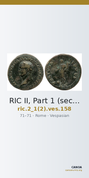 RIC II, Part 1 (second edition) Vespasian 158 — CANOA