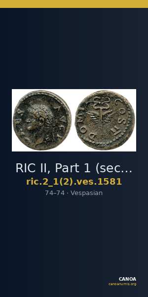 RIC II, Part 1 (second edition) Vespasian 1581 — CANOA