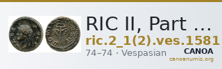 RIC II, Part 1 (second edition) Vespasian 1581 — CANOA