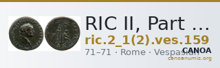 RIC II, Part 1 (second edition) Vespasian 159 — CANOA