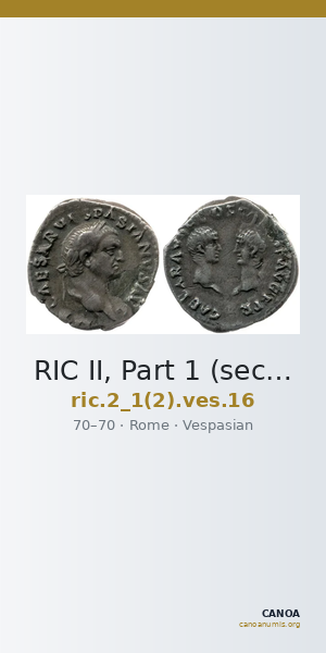 RIC II, Part 1 (second edition) Vespasian 16 — CANOA