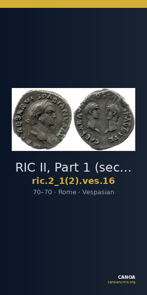 RIC II, Part 1 (second edition) Vespasian 16 — CANOA