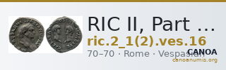 RIC II, Part 1 (second edition) Vespasian 16 — CANOA