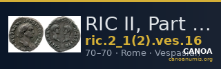 RIC II, Part 1 (second edition) Vespasian 16 — CANOA