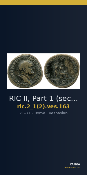 RIC II, Part 1 (second edition) Vespasian 163 — CANOA