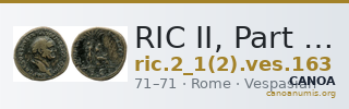 RIC II, Part 1 (second edition) Vespasian 163 — CANOA