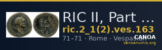 RIC II, Part 1 (second edition) Vespasian 163 — CANOA