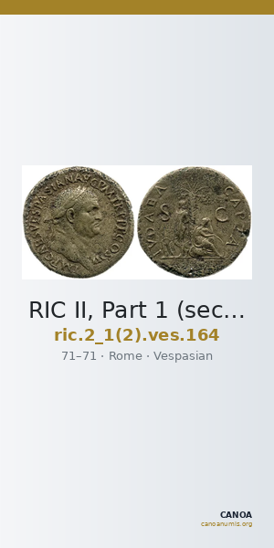 RIC II, Part 1 (second edition) Vespasian 164 — CANOA