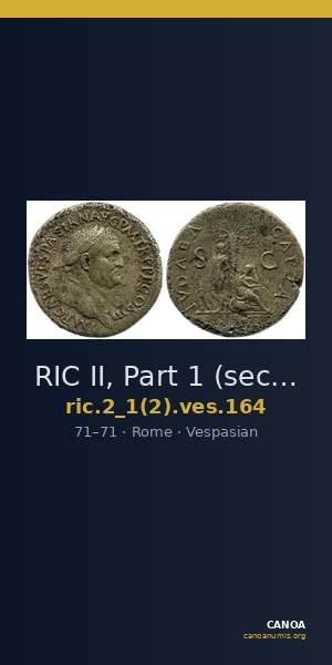 RIC II, Part 1 (second edition) Vespasian 164 — CANOA