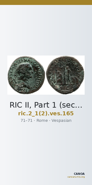 RIC II, Part 1 (second edition) Vespasian 165 — CANOA