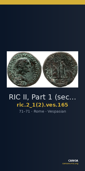 RIC II, Part 1 (second edition) Vespasian 165 — CANOA
