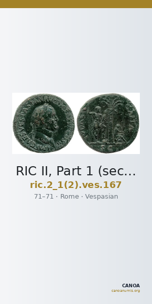 RIC II, Part 1 (second edition) Vespasian 167 — CANOA