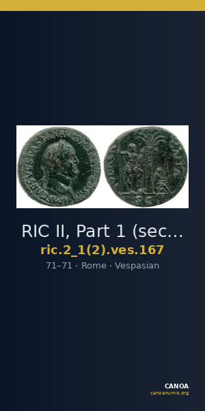 RIC II, Part 1 (second edition) Vespasian 167 — CANOA