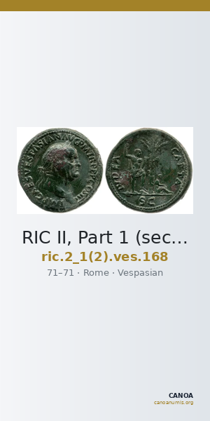 RIC II, Part 1 (second edition) Vespasian 168 — CANOA