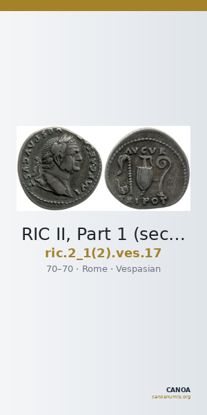 RIC II, Part 1 (second edition) Vespasian 17 — CANOA