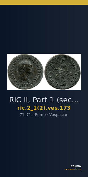 RIC II, Part 1 (second edition) Vespasian 173 — CANOA