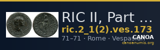 RIC II, Part 1 (second edition) Vespasian 173 — CANOA