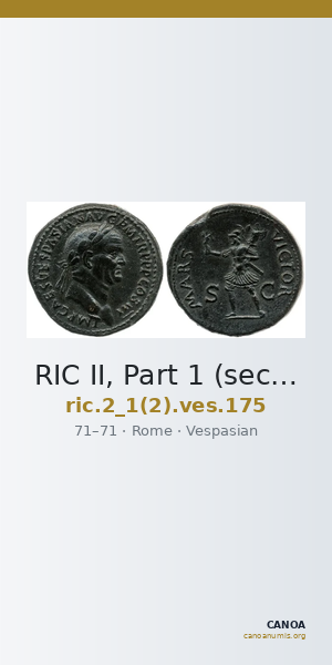 RIC II, Part 1 (second edition) Vespasian 175 — CANOA