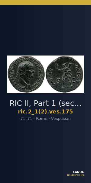 RIC II, Part 1 (second edition) Vespasian 175 — CANOA