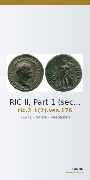 RIC II, Part 1 (second edition) Vespasian 176 — CANOA