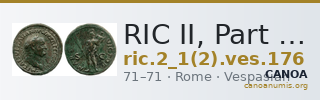 RIC II, Part 1 (second edition) Vespasian 176 — CANOA