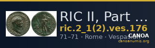 RIC II, Part 1 (second edition) Vespasian 176 — CANOA