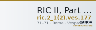 RIC II, Part 1 (second edition) Vespasian 177 — CANOA