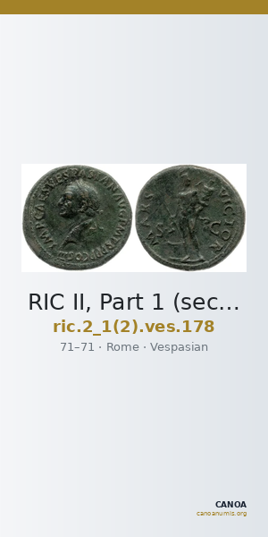 RIC II, Part 1 (second edition) Vespasian 178 — CANOA