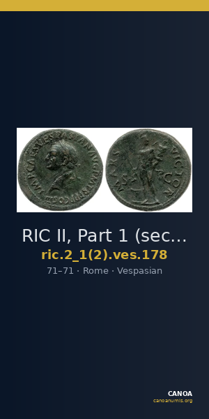 RIC II, Part 1 (second edition) Vespasian 178 — CANOA