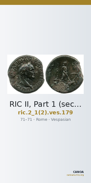 RIC II, Part 1 (second edition) Vespasian 179 — CANOA