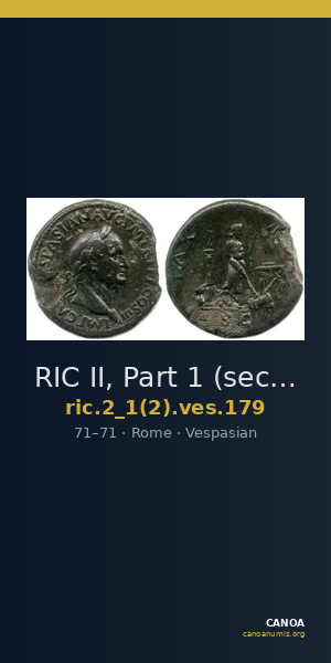 RIC II, Part 1 (second edition) Vespasian 179 — CANOA