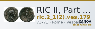 RIC II, Part 1 (second edition) Vespasian 179 — CANOA