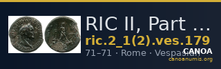 RIC II, Part 1 (second edition) Vespasian 179 — CANOA