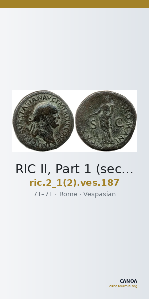 RIC II, Part 1 (second edition) Vespasian 187 — CANOA