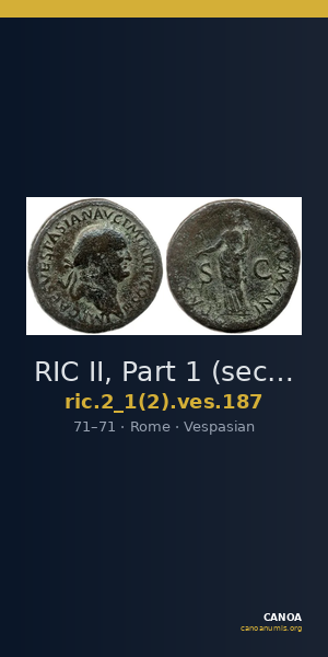 RIC II, Part 1 (second edition) Vespasian 187 — CANOA