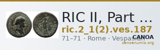 RIC II, Part 1 (second edition) Vespasian 187 — CANOA