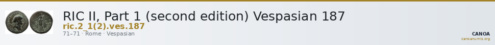 RIC II, Part 1 (second edition) Vespasian 187 — CANOA