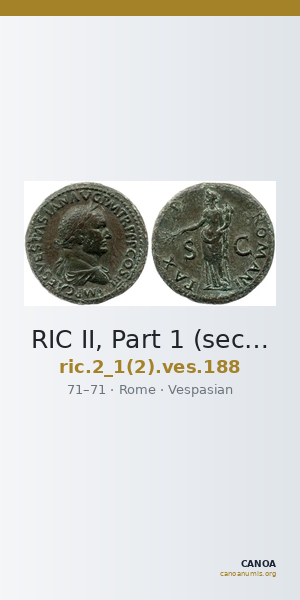 RIC II, Part 1 (second edition) Vespasian 188 — CANOA