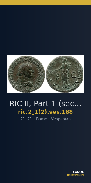 RIC II, Part 1 (second edition) Vespasian 188 — CANOA