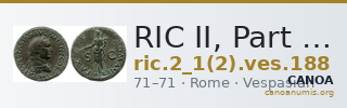 RIC II, Part 1 (second edition) Vespasian 188 — CANOA