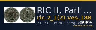 RIC II, Part 1 (second edition) Vespasian 188 — CANOA
