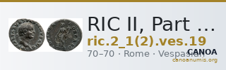 RIC II, Part 1 (second edition) Vespasian 19 — CANOA