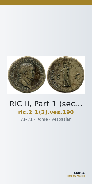 RIC II, Part 1 (second edition) Vespasian 190 — CANOA