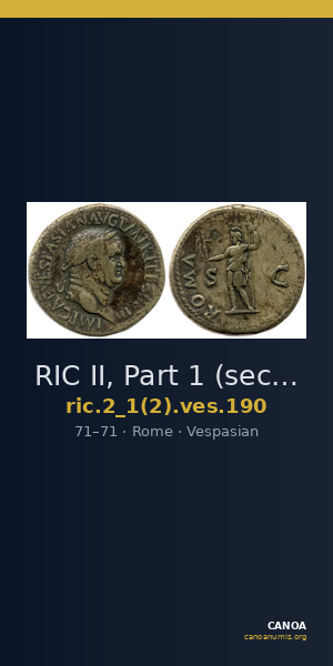 RIC II, Part 1 (second edition) Vespasian 190 — CANOA